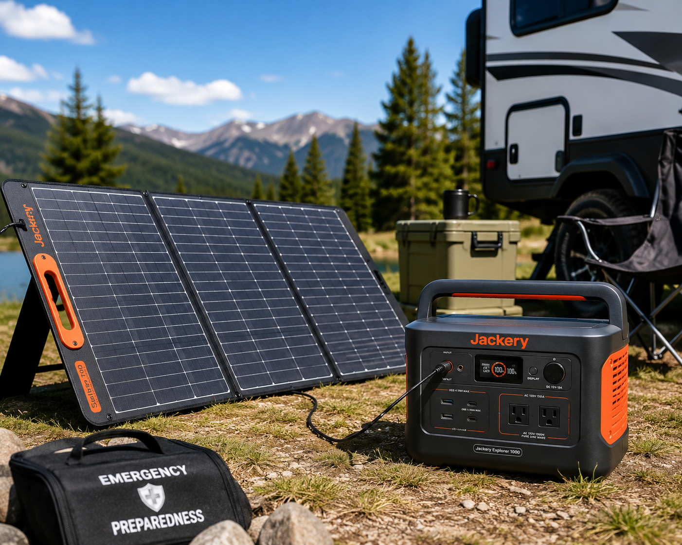 Best solar panels for portable power stations charging a portable battery outdoors