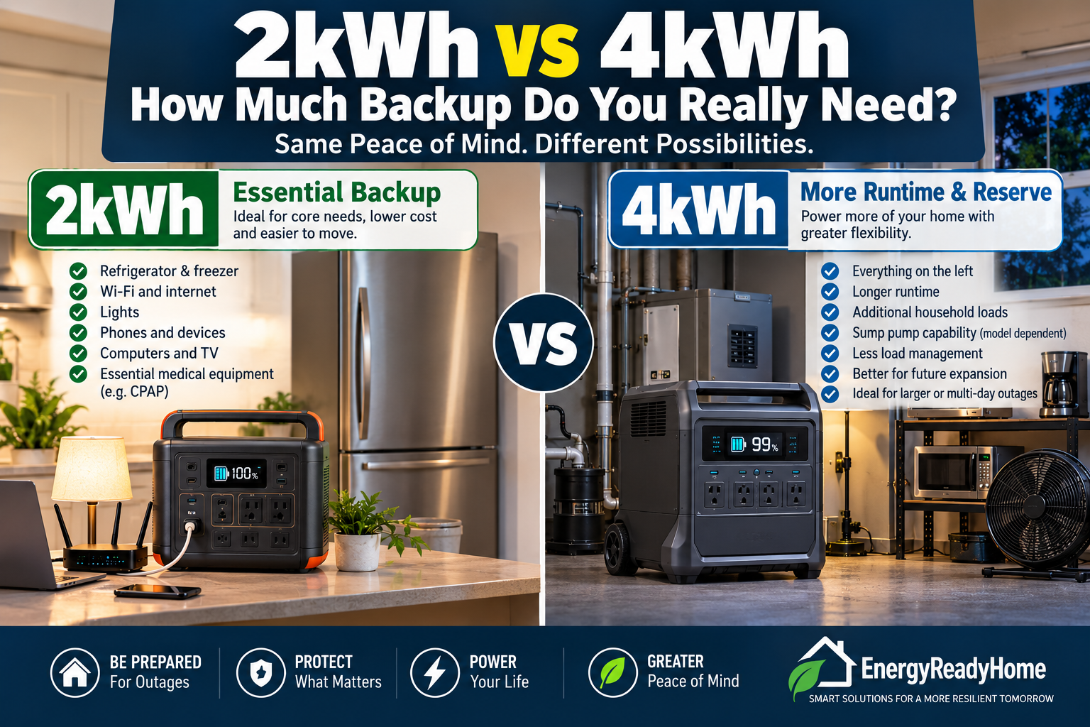 2kWh vs 4kWh Portable Power Station: How Much Backup Do You Really Need?