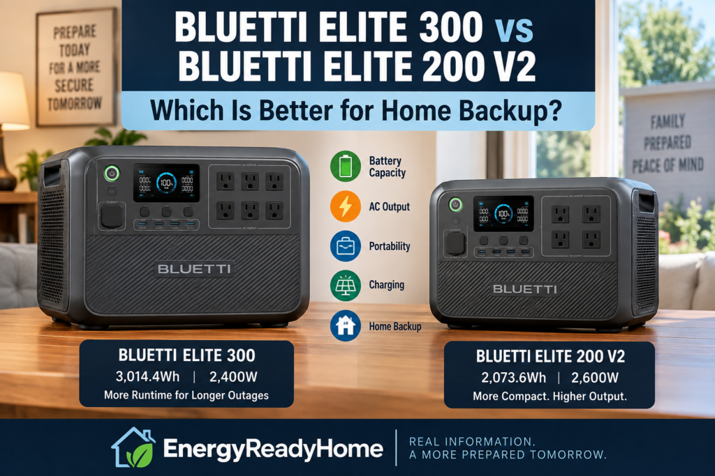 BLUETTI Elite 300 vs BLUETTI Elite 200 V2: Which Is Better for Home Backup?