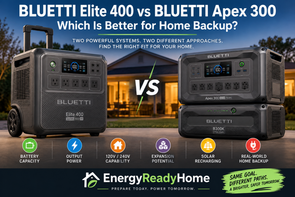 BLUETTI Elite 400 vs BLUETTI Apex 300: Which Is Better for Home Backup?