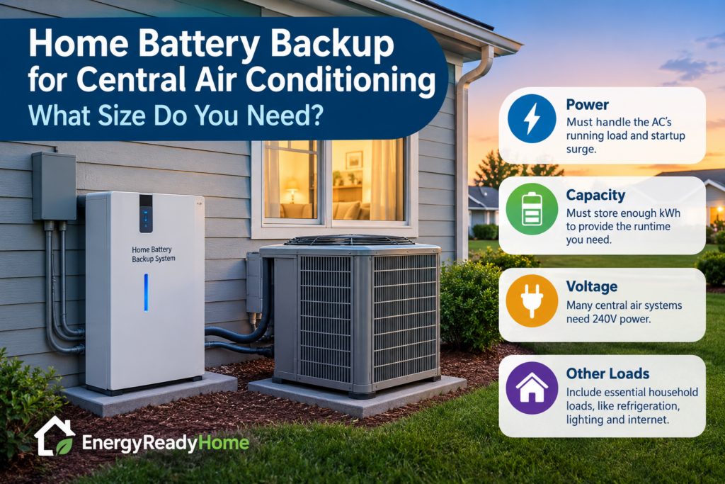 Home Battery Backup for Central Air Conditioning: What Size System Do You Need?