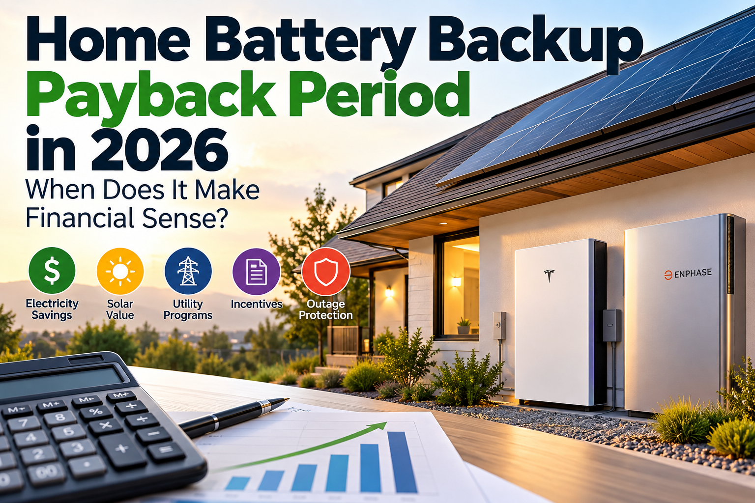Home battery backup payback period and financial savings calculation for 2026